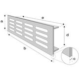 Europlast aluminium plintrooster wit 400 x 80mm - RA840