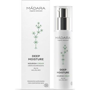 MÁDARA Organic Skincare Diepe vochtinbrengende crème, 50 ml, rijk, ultra-voedend, rustgevend, voor droge en gedehydrateerde huid, veganistisch, Ecocert-gecertificeerd, recyclebare verpakking