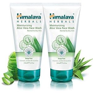 Himalaya Aloe Vera Face Wash, Without Soap, With cucumber, gentle moisturizing Facial Care Wash, 150ml (2 PACK)