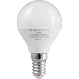 Thorgeon E14 LED Kogellamp | 7W 175/265V 3000K  | 830 180°