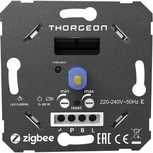 Thorgeon - Smart Zigbee LED Dimmer - 220-240 V - Fase Afsnijding - Druk Draai Schakelaar