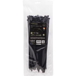 Throgeon Ties 4.8x250 black (100 pcs)