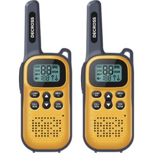 Decross - DC43 Twin EU - Walkietalkie - Geel - 4 km bereik - 16 kanalen
