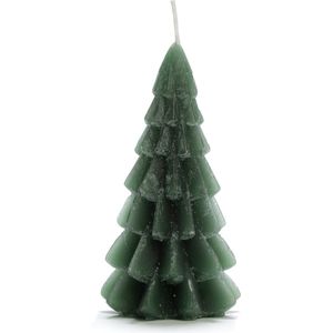 Rustik Lys stompkaars Kerstboom groen 13 uur D 6,3 H 12 cm