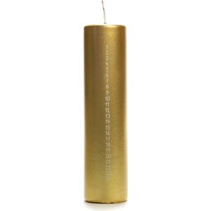 Rustik Lys Adventkaars - Goud - 20 x 5 cm - 50 branduren