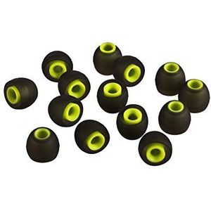 XCESSOR (S) 7 paar (14 stuks) siliconen reserve oordopjes klein formaat vervangende oordopjes voor populaire in-ear hoofdtelefoon. Zwart/Groen