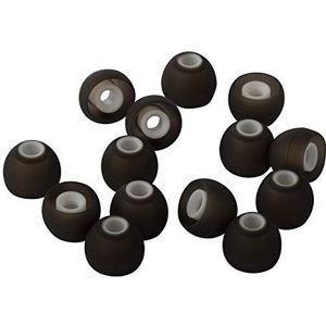 Xcessor (M) 7 paar (14 stuks) vervangende oortelefoons gemaakt van siliconen, middelgroot, vervangende oordopjes voor in-ear hoofdtelefoon, zwart/wit
