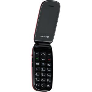 Evelatus - Wave DS Rood (2.40", 0.30 Mpx), Sleutel mobiele telefoon, Rood