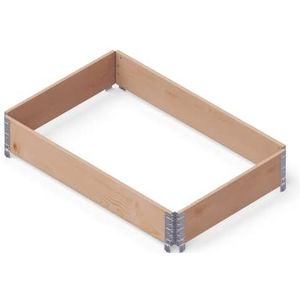 Upyard GardenBox Modern verhoogd bloembed van palletframe, modulair verhoogd bloembed van natuurlijk hout, voor tuin en terras, PEFC-gecertificeerd, 120 x 80 x 19,5 cm, bruin