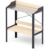 Upyard Planting Moderne tafel - moderne tuintafel van natuurlijk hout - weerbestendige verhoogde tuintafel voor balkon en tuin, 80 x 39 x 92 cm, natuurlijk hout