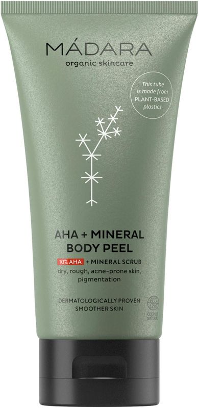 Madara Body AHA + Mineral Body Peel Lichaamsscrub, 175 ml