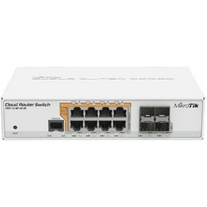 Mikrotik - CRS112-8P-4S-IN - Switch - 8 Poorten - PoE - Glasvezelconnectiviteit