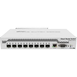 Mikrotik CRS309-1G-8S+ Gigabit Ethernet (10/100/1000) Ethernet-verbinding, ondersteunt stroomvoorziening via deze poort (PoE), wit,Wit.