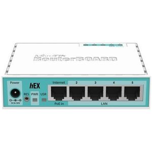 Mikrotik RB750GR3 HEX Router - 5 Ethernet LAN Poorten - PoE