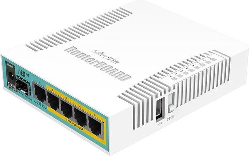 MikroTik - hEX PoE - Router - Wit - 10,100,1000 Mbit/s - Inclusief AC-adapter