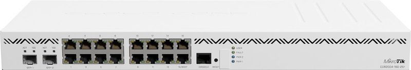MikroTik - CCR2004-16G-2S+ - Router - Zwart - 16 Poorten - 2 SFP+ Slots