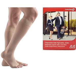 Lauma Medical , 23-32 mmHg Open-toe Medical Compression Knee-high Socks Class 2, Varicose Veins, Often Swelling in Legs, Pain in Calves and Feet (Long, XL-Size, Beige) AD208-4D-8001