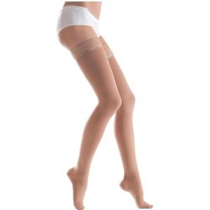 Lauma Medical , 23-32 mmHg Medical Compression Stockings Class 2 with Lacy-striped, Varicose Veins, Often Swelling in Legs, Pain in Calves and Feet (Long, S-Size, Beige) AG305-1D-8001