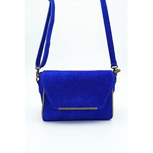 Puccio Pucci TRLBC100163, leren damestas, koningsblauw, 24 x 17 x 8 cm, koningsblauw, 24 x 17 x 8 cm, Royal Blauw