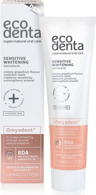 Ecodenta - Sensitive Whitening Tandpasta - Natuurlijke Tandpasta - Muntachtige Grapefruitsmaak