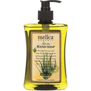 MELICA ORGANIC Biologisch HYDRATERENDE Vloeibare 96% Natuurlijke ALOE VERA HANDZEEP zonder Parabenen, SLS met pomp 500ml