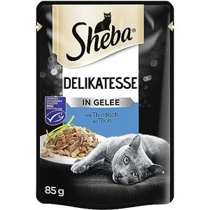 Sheba portiezakje Delicato in gelei 24x85g - met tonijn