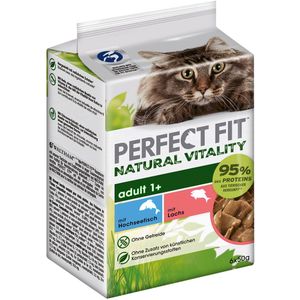 36x50g Natural Vitality Adult 1+ Diepzeevis met Zalm Perfect Fit Kattenvoer