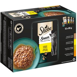 12x 85g Multipack Sheba Variety Fresh Pouches Sauce Collection (eend, kip, gevogelte, kalkoen) nat kattenvoer