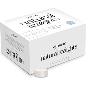C-lights - Natuurlijke Theelichten - Waxinelichtjes - 100 stuks - 100% Plantaardige Wax & Eco-katoenen lont - Vegan - Duurzaam