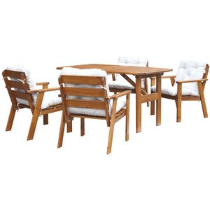 Set van 4 tuinstoelen + tuintafel Venta met kussens | House of Woods