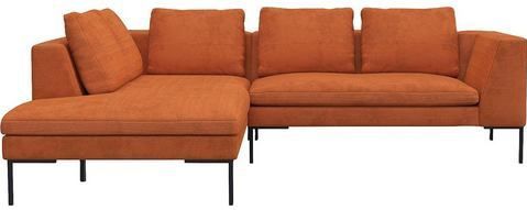 FLEXLUX Ecksofa "Loano, superbequemer Sitzkomfort durch Kaltschaum im Sitz, L-Form", modernes Sofa, frei im Raum stellbar, lose Kissen, hoher Fuß