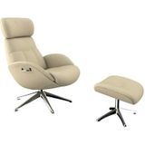FLEXLUX Relaxsessel "Elegant, Funktionsessel, Polstersessel, Armlehnen-, TV-Fernsehsessel,", Premium Komfort, Rücken- und Kopfteilverstellung, Drehbar, Fuß Alu