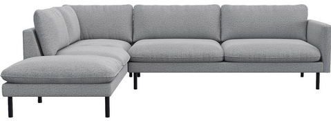 FLEXLUX Ecksofa "Bolzano, elegant und bequem, L-Form", Sitzaufbau mit Kaltschaum & Stahl-Wellen, lose Sitz -& Rückenkissen