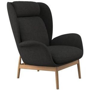 FLEXLUX Oorfauteuil Padova Stijl & comfort, organische vorm, geïntegreerde lendesteun, eikenhouten voet