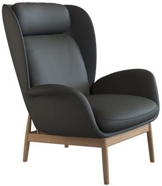 FLEXLUX Ohrensessel "Padova", Stil & Komfort, organische Form, Ledenstütze integriert, Fuß Eiche