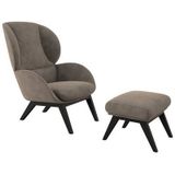 FLEXLUX Ohrensessel "Adria Designsessel, Loungesessel,", Stil & Komfort, organische Form, Fuß Holz schwarz