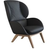 FLEXLUX Ohrensessel "Adria", Stil & Komfort, organische Form, Fuß Eiche