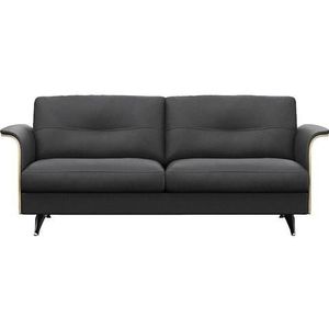 FLEXLUX 2,5-Sitzer "Glow Sofa, Couch,", Premium-Sitz: Kaltschaum & Federkern, Arml. Walnuss, Fuß Alu