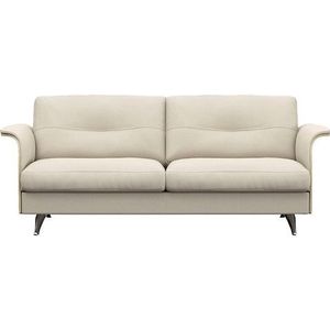 FLEXLUX 2,5-Sitzer "Glow Sofa, Couch,", Premium-Sitz: Kaltschaum & Federkern, Arml. Walnuss, Fuß Alu