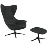 FLEXLUX Ohrensessel "Stilo Relaxsessel, TV-Sessel", Solitär, Stil-Ikone, drehbar, Fuß schwarz