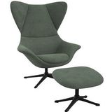 FLEXLUX Ohrensessel "Stilo Relaxsessel, TV-Sessel", Solitär, Stil-Ikone, drehbar, Fuß schwarz