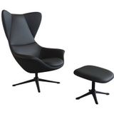 FLEXLUX Ohrensessel "Stilo Relaxsessel, TV-Sessel", Solitär, Stil-Ikone, drehbar, Fuß schwarz