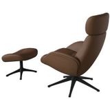 FLEXLUX Relaxsessel "Relaxchairs Elegant", Premium Komfort, Rücken- & Kopfteilverstellung, drehbar, Fuß schwarz