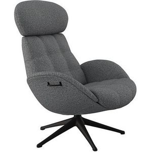 FLEXLUX Relaxfauteuil Relaxchairs Chester Rugleuning & hoofdsteun verstelbaar, draaibaar, zwarte voet