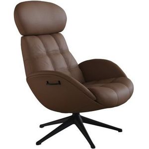 FLEXLUX Relaxfauteuil Relaxchairs Chester Rugleuning & hoofdsteun verstelbaar, draaibaar, zwarte voet