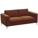 FLEXLUX 2-Sitzer »Fiore Designsofa, bequem und komfortabel durch hochwertigen Sitzaufbau«, breite Armlehnen, Kaltschaum, Füße Alu+ Eiche