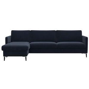 Hoekbank - Royal Blue - Zwart - Stof