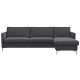 FLEXLUX Ecksofa »Fiore, super Sitzkomfort durch Kaltschaum im Sitz, L-Form«, schmale Armlehnen, Füße Alu