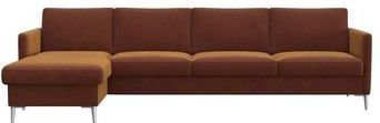 FLEXLUX Ecksofa "Fiore, super Sitzkomfort durch Kaltschaum im Sitz, L-Form", schmale Armlehnen, Füße Alu