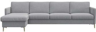 FLEXLUX Ecksofa »Fiore, super Sitzkomfort durch Kaltschaum im Sitz, L-Form«, schmale Armlehnen, Füße Alu+ Eiche